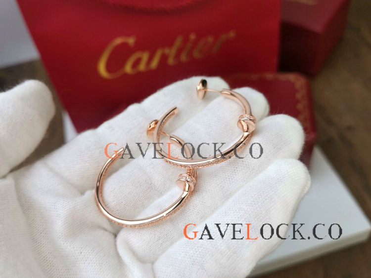 Replica Cartier Nail Earring S925 Rose Gold XL size